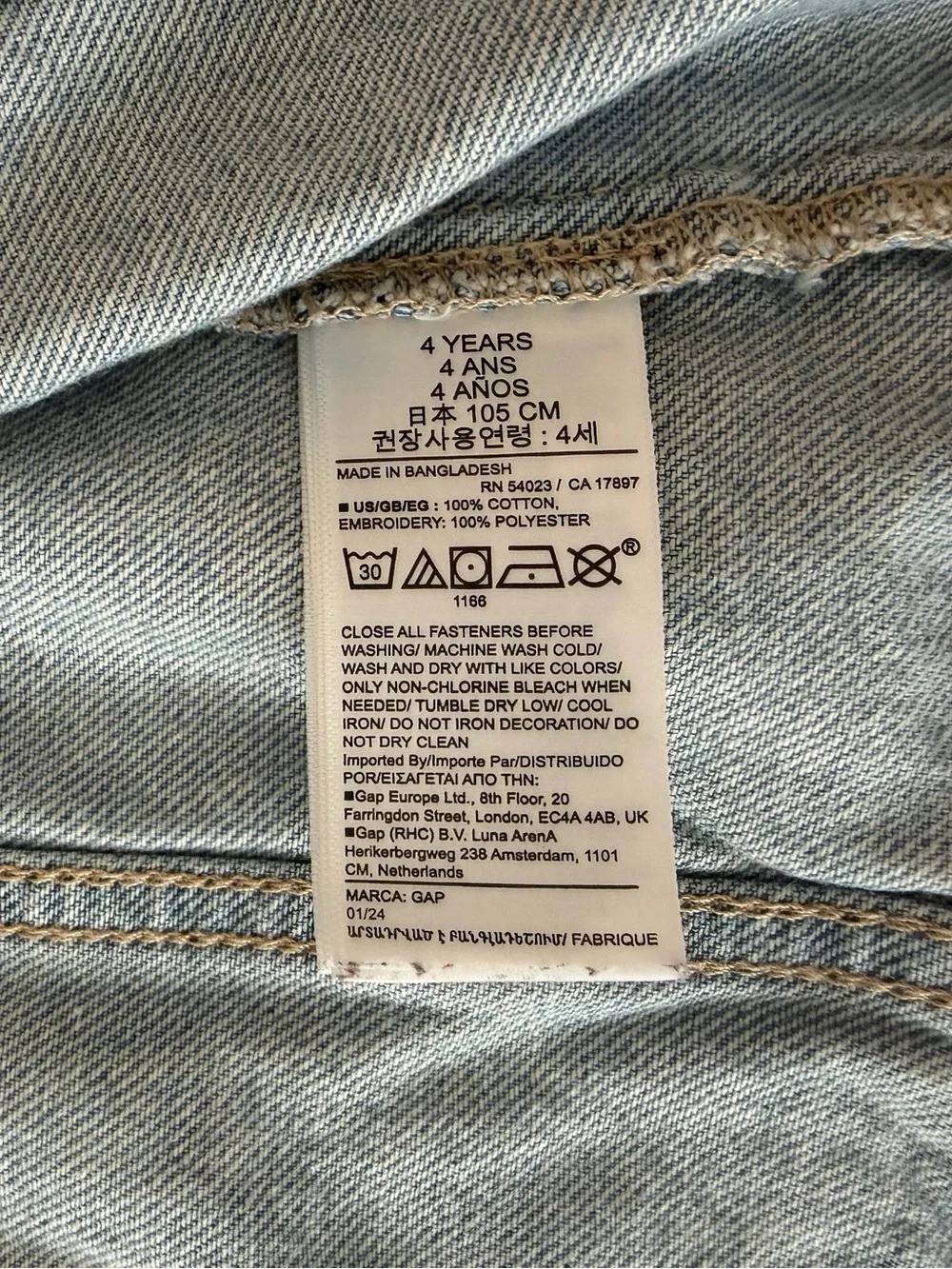 Baby GAP Minnie Mouse Denim Jacket. Size4